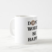 Don't Worry Be Happy タイポグラフィ コーヒーマグ コーヒーマグカップ (正面左)