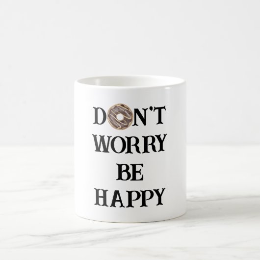 Don't Worry Be Happy タイポグラフィ コーヒーマグ コーヒーマグカップ (中央)