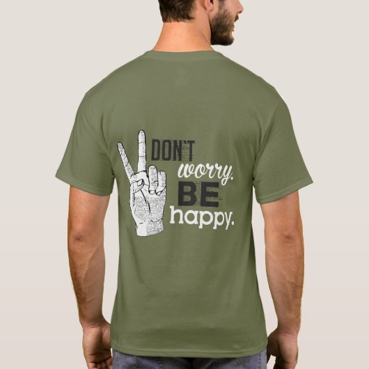 Don't Worry Be Happy (ピースサイン) Tシャツ (裏面)