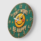 Don't Worry Be Happy ラージ壁時計 (傾斜)