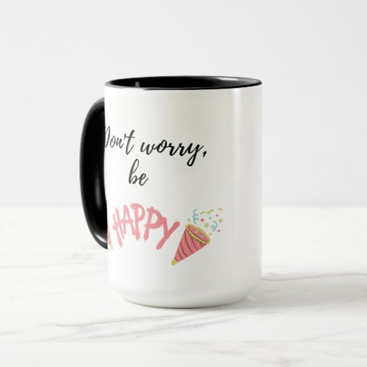 Don't Worry, Be Happy Inspirational Quote マグカップ (正面左)