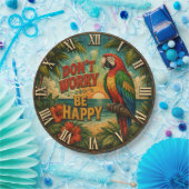 Don't Worry Be Happy Parrot ペーパープレート (パーティー)