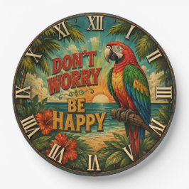 Don't Worry Be Happy Parrot ペーパープレート