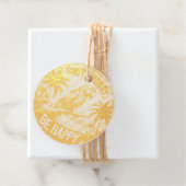 Don't Worry, Be Happy Round Tropical Parrot Art フェイバータグ (箱)