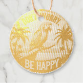Don't Worry, Be Happy Round Tropical Parrot Art フェイバータグ (正面)