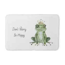 Don't Worry Be Hoppy カエル クラウン グリーン バスマット