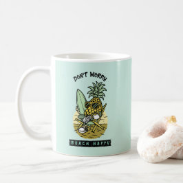 Don't Worry Beach Happy - 楽しいパイナップルサーファー S コーヒーマグカップ