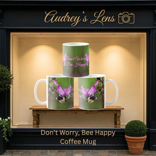 Don't Worry, Bee Happy コーヒーマグカップ