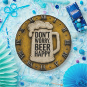 Don't Worry Beer Happy Man Cave Gift ペーパープレート (パーティー)