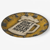 Don't Worry Beer Happy Man Cave Gift ペーパープレート (アングル)