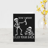 Don't Worry I Got Your Back - Funny Skeletons Puns カード (黄色い花)