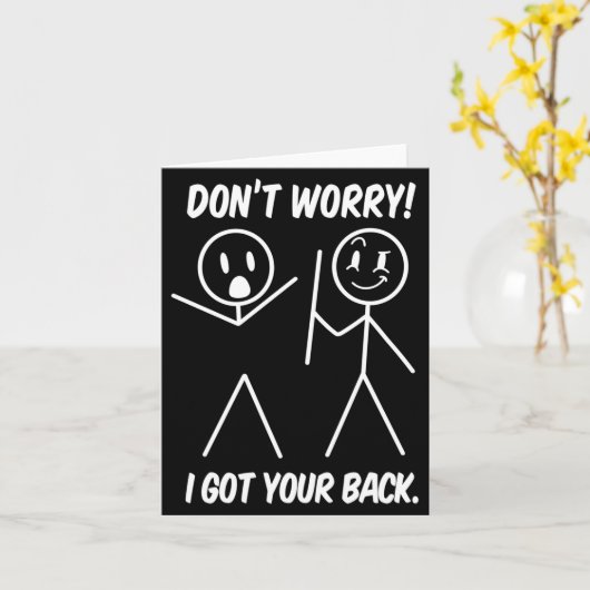 Dont Worry I Got Your Back Funny Stick People Quot カード (黄色い花)