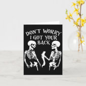 Dont Worry I Got Your Back Skull Skeleton Hallowe カード (黄色い花)