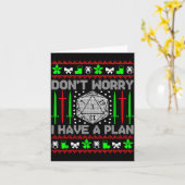 Don't Worry I Have Plan Christmas D20 Ugly Tableto カード (黄色い花)