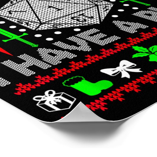 Don't Worry I Have Plan Christmas D20 Ugly Tableto ポスター (角)