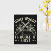 Dont Worry I Hugged It First Funny Lumberjack Logg カード (黄色い花)