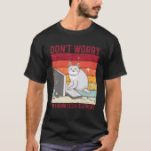 Don't Worry I'm From Tech Support Funny Cat Retro_ Tシャツ (正面)