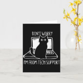 Don't Worry I'm From Tech Suprt Funny Cat カード (黄色い花)