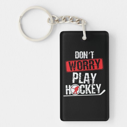 Don't Worry play Ice-Hockey キーホルダー (正面)