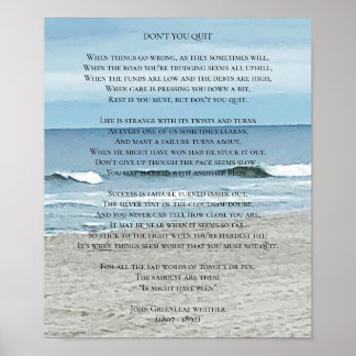 Don't You Quit Poem Ocean View ポスター