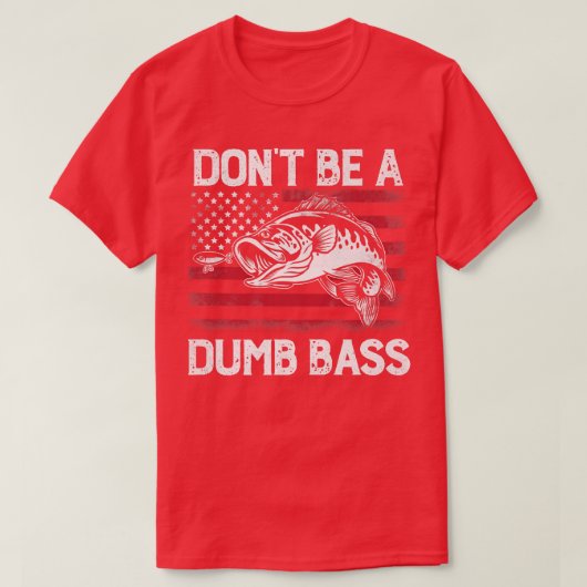 DontBeばかバスフィッシャーマンヴィンテージUSAフラグ Tシャツ (デザイン正面)