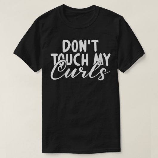 Donttouch私のカール巻き毛VNeck Tシャツ (デザイン正面)