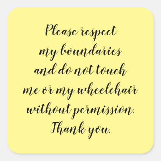 Don'tTouch車いすシール スクエアシール (正面)