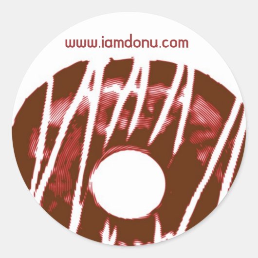 donuロゴ， www.iamdonu.com ラウンドシール (正面)