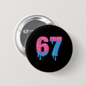 Donut 67 Meme Fun Six Seven Sprinkles Design 缶バッジ (正面&裏面)