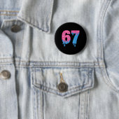 Donut 67 Meme Fun Six Seven Sprinkles Design 缶バッジ (インサイチュ)