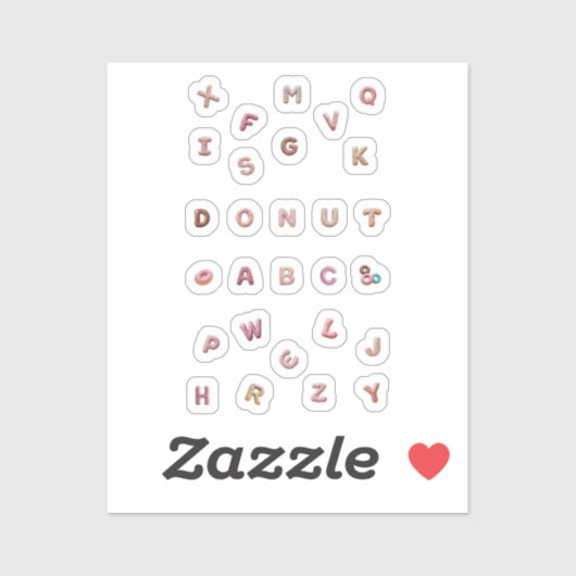 Donut-ABC Sticker-Set – Süße Buchstaben – 16 Stück シール (シート)
