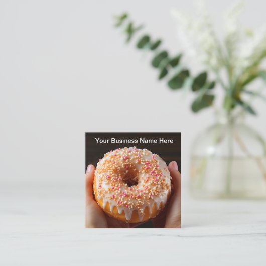 Donut And Coffee Shop Business Cards スクエア名刺 (スタンド正面)