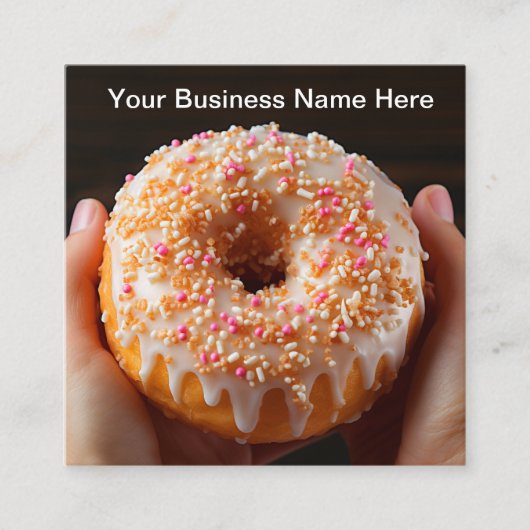 Donut And Coffee Shop Business Cards スクエア名刺 (正面)