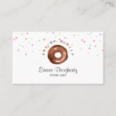 Donut Bakery Pastry Chef Watercolr Cute Sprinkle 名刺 (正面)