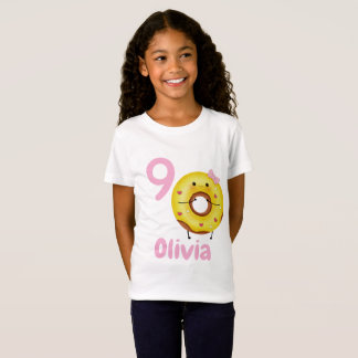 Donut Birthday Girl Shirt Personalized with Name  Tシャツ