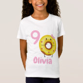 Donut Birthday Girl Shirt Personalized with Name  Tシャツ (正面)