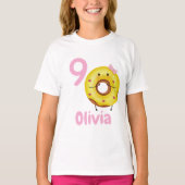 Donut Birthday Girl Shirt Personalized with Name  Tシャツ (正面)