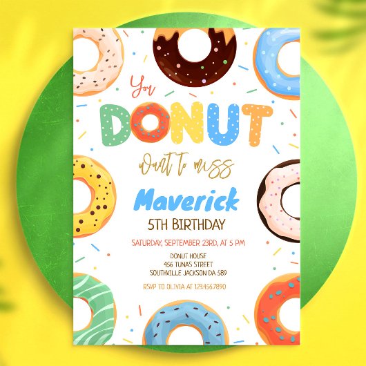 Donut Birthday Party Invitation 招待状