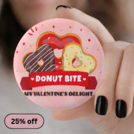 Donut Bite My Valentine Day Pin Button —Cute Patch 缶バッジ