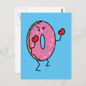 Donut Boxer Fighter dessert fried dough sugar ポストカード (正面/裏面)