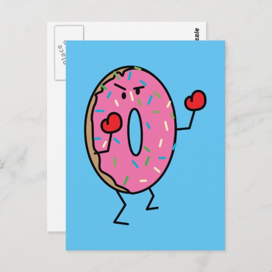 Donut Boxer Fighter dessert fried dough sugar ポストカード (正面/裏面)