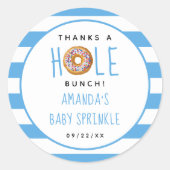 Donut Boysモダン Baby Shower Sprinkleありがとう ラウンドシール (正面)