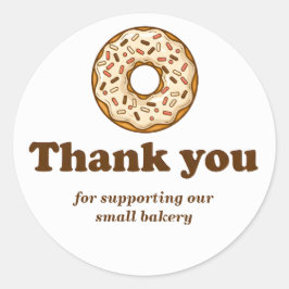 Donut Brown Bakery Thank You Sticker ラウンドシール