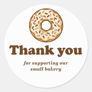 Donut Brown Bakery Thank You Sticker ラウンドシール