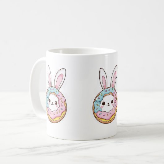 Donut Bunny mug コーヒーマグカップ (正面左)