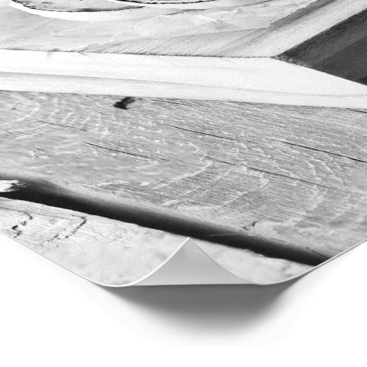 Donut Cake with Icing Glaze on Rustic Wooden Table ポスター (角)