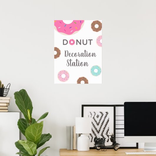 Donut Decoration Party / Sign Decoration ポスター (ホームオフィス)