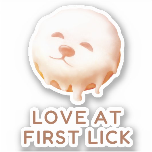 Donut Dream: Glazed Smile Pup Repeat Pattern シール (正面)