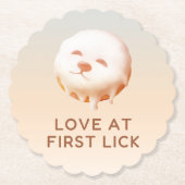 Donut Dream: Glazed Smile Pup Repeat Pattern ペーパーコースター (正面)