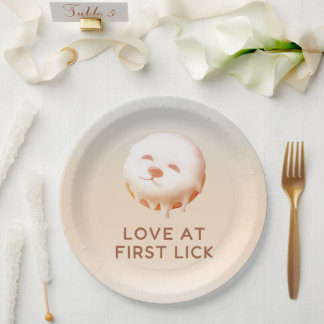 Donut Dream: Glazed Smile Pup Repeat Pattern ペーパープレート